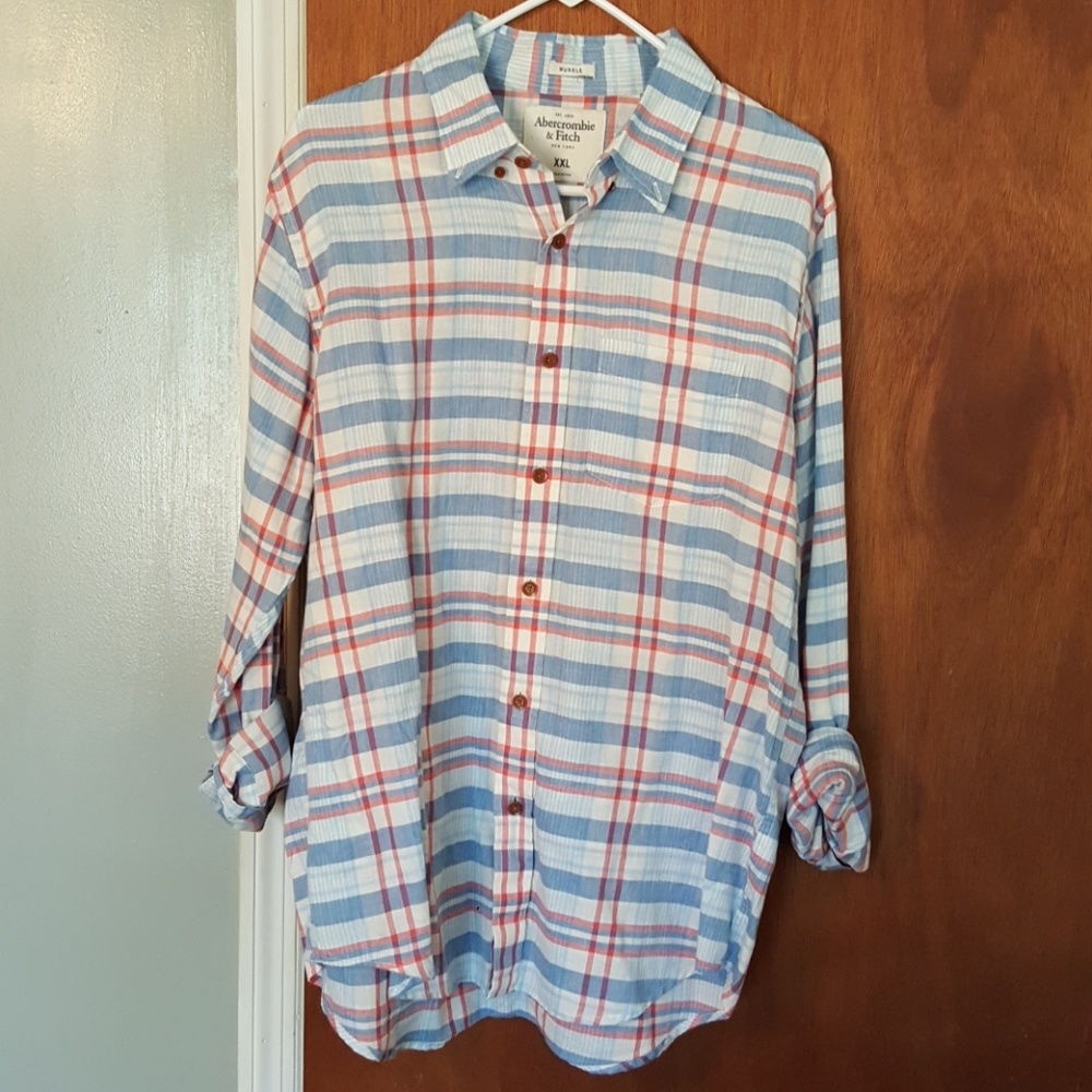 Abercrombie and Fitch Long Sleeve Madras Shirt